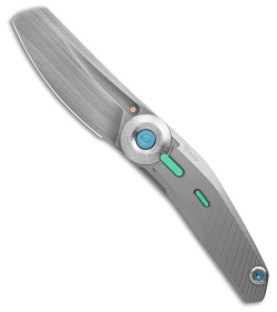 Reate Knives VK-CLU Liner Lock Knife Gray Titanium/Teal Accents (3.25" BB)