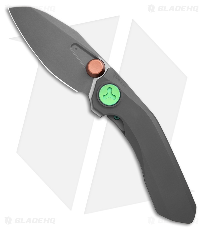 Reate Knives VK-FROK Frame Lock Knife Dark BB Ti (3.2" Dark Frosted Satin)