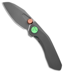 Reate Knives VK-FROK Frame Lock Knife Dark BB Ti (3.2" Dark Frosted Satin)