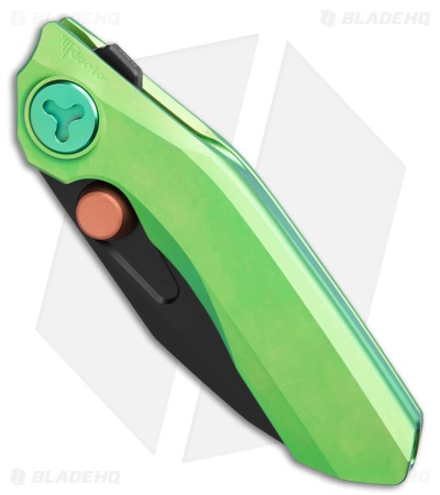 Reate Knives VK-FROK Frame Lock Knife Green Titanium (3.2" Black DLC)
