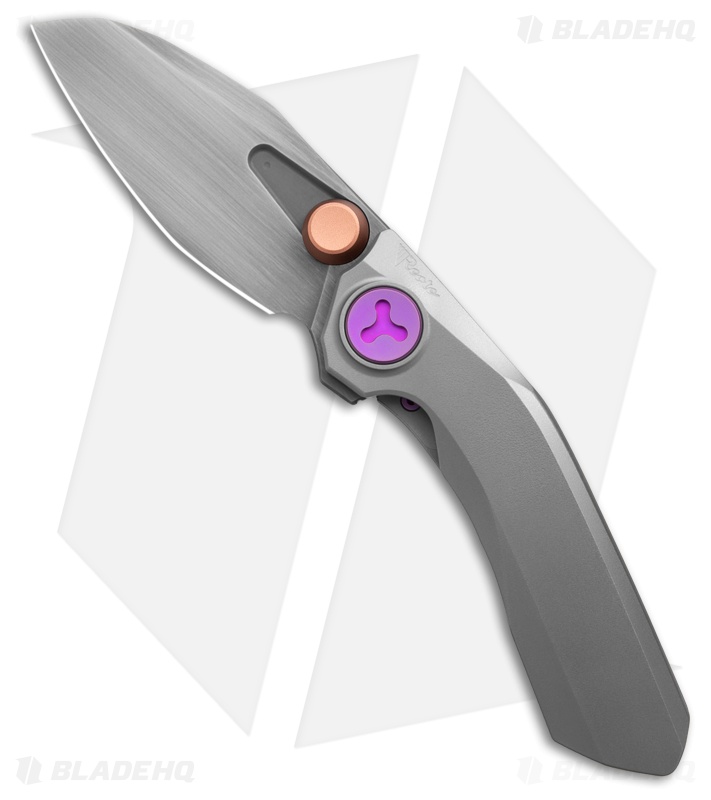 Reate Knives VK-FROK Frame Lock Knife Wire Wheel Titanium (3.2" Hand Satin/AW)