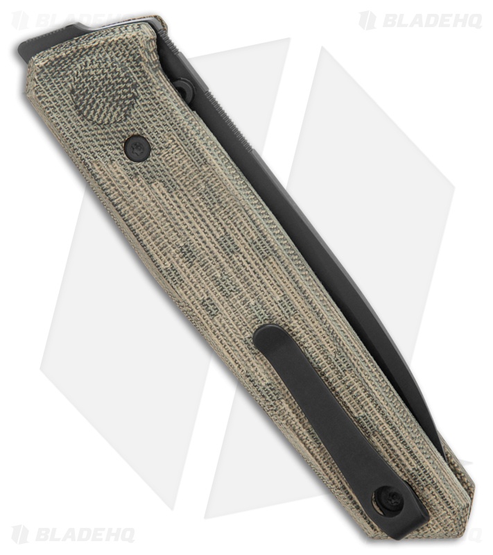 Reate PL-6 Black/Green Micarta Drop Point Black PVD Nitro-V