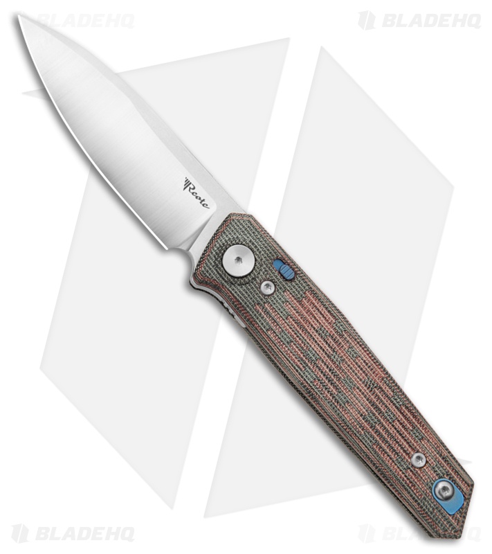 Reate PL-6 Black/Red Micarta Drop Point Belt Satin Nitro-V