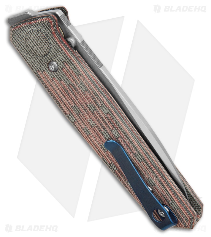 Reate PL-6 Black/Red Micarta Drop Point Belt Satin Nitro-V