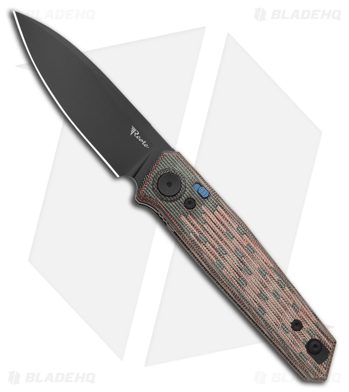 Reate PL-6 Black/Red Micarta Drop Point Black PVD Nitro-V