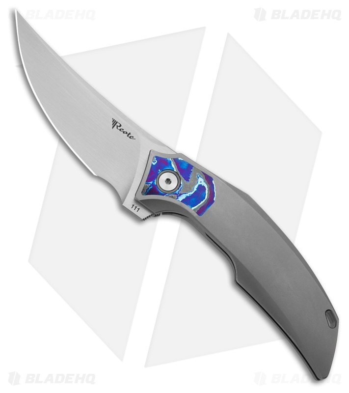 Reate Velocity Frame Lock Knife Bead Blast Ti + Zircuti (3" Hand Satin ELMAX)