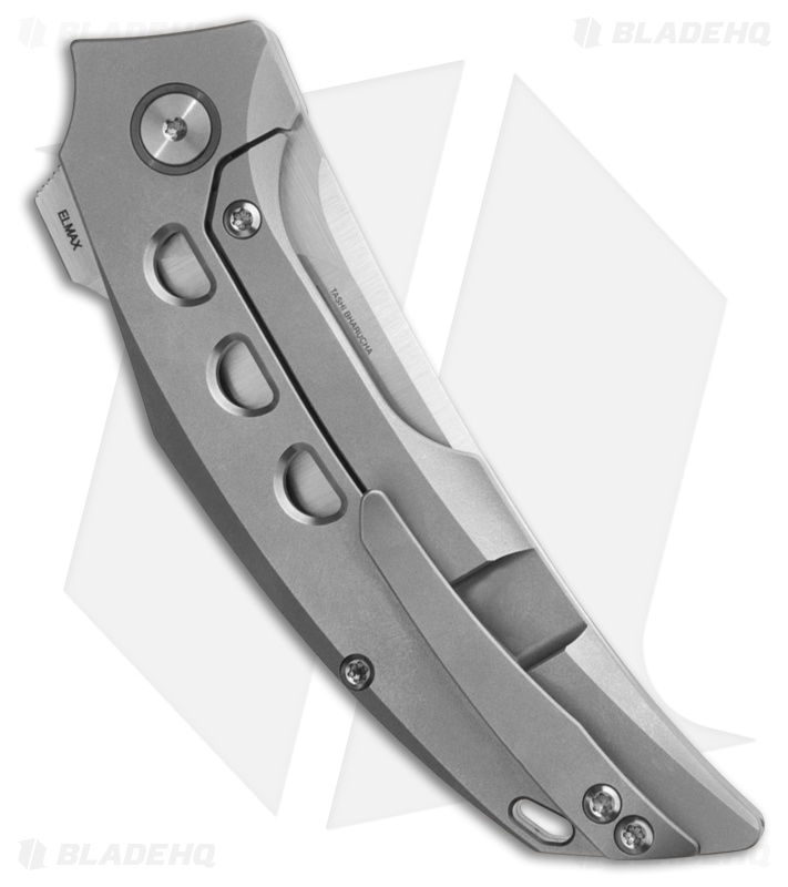 Reate Velocity Frame Lock Knife Bead Blast Ti With Holes(3" Belt Satin ELMAX)