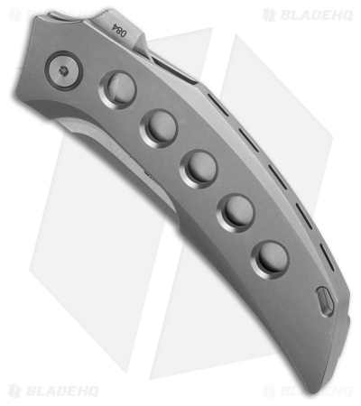 Reate Velocity Frame Lock Knife Bead Blast Ti With Holes(3" Belt Satin ELMAX)