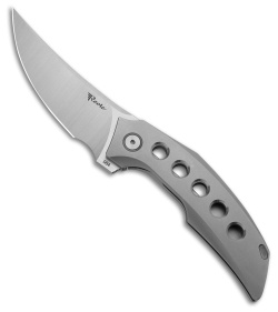 Reate Velocity Frame Lock Knife Bead Blast Ti With Holes(3" Belt Satin ELMAX)