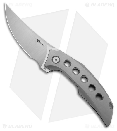 Reate Velocity Frame Lock Knife Bead Blast Ti With Holes(3" Belt Satin ELMAX)
