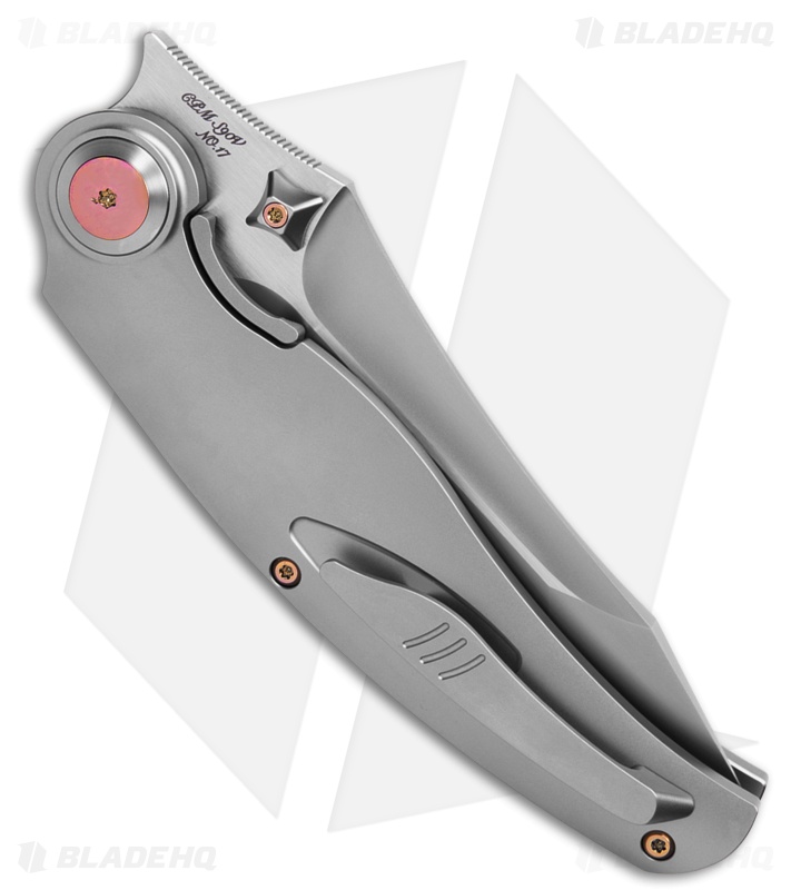 Rike Knife Hunter 1 Linerlock Gray Titanium/Orange/Black Carbon Fiber (3.75" BB)