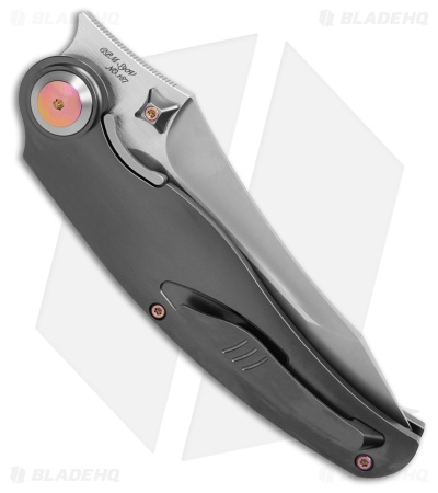 Rike Knife Hunter 1 Linerlock Gray Titanium/Orange/Black Carbon Fiber (3.75" BB)