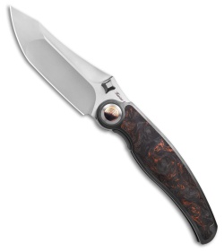 Rike Knife Hunter 1 Linerlock Gray Titanium/Orange/Black Carbon Fiber (3.75" BB)