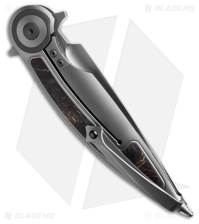 Rike Knife Viper 2A Flipper Frame Lock Ti W/Black/Orange CF Inlay (3.75" BB)