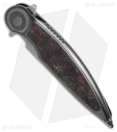 Rike Knife Viper 2A Flipper Frame Lock Ti W/Black/Orange CF Inlay (3.75" BB)