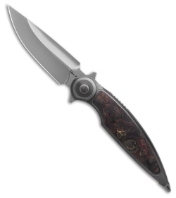 Rike Knife Viper 2A Flipper Frame Lock Ti W/Black/Orange CF Inlay (3.75" BB)