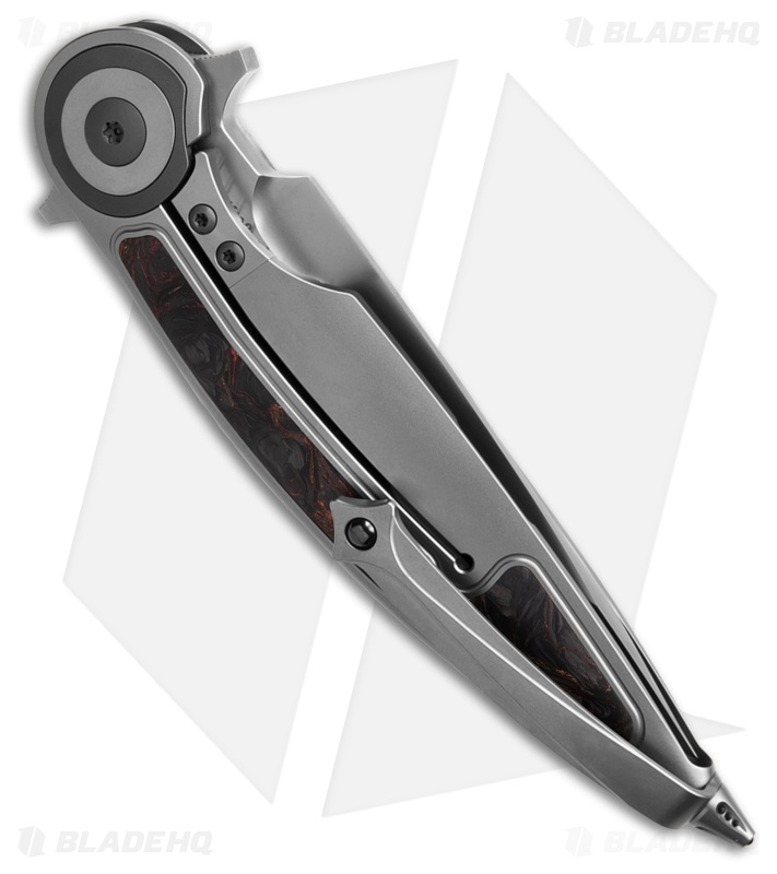 Rike Knife Viper 2B Flipper Frame Lock Ti W/Black/Orange CF Inlay (3.75" BB)