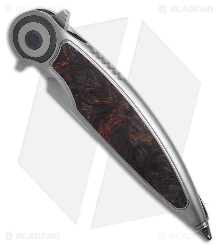 Rike Knife Viper 2B Flipper Frame Lock Ti W/Black/Orange CF Inlay (3.75" BB)