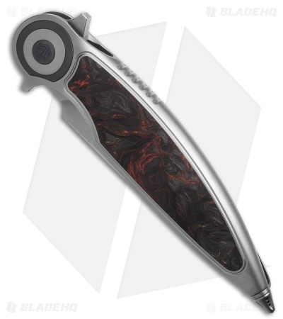 Rike Knife Viper 2B Flipper Frame Lock Ti W/Black/Orange CF Inlay (3.75" BB)