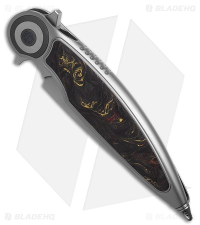Rike Knife Viper 2B Flipper Frame Lock Ti W/Black/Orange CF Inlay (3.75" BB)