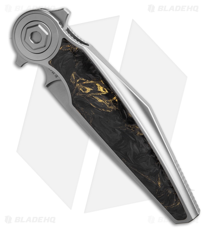 Rike Knife Viper 3 Flipper Frame Lock Ti W/Black/Gold CF Inlay (3.75" BB)