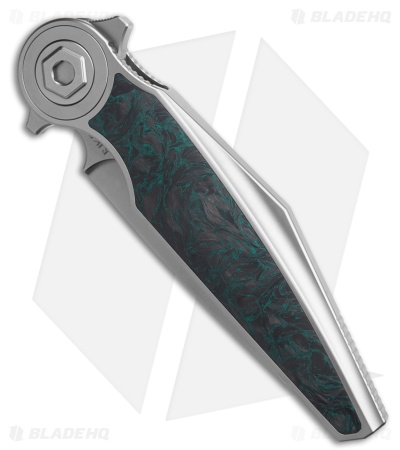 Rike Knife Viper 3 Flipper Frame Lock Ti W/Black/Green CF Inlay (3.75" BB)