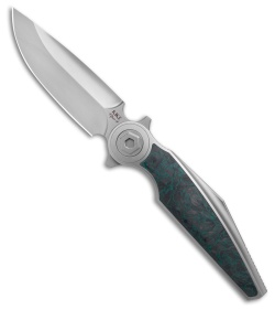 Rike Knife Viper 3 Flipper Frame Lock Ti W/Black/Green CF Inlay (3.75" BB)