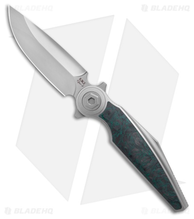 Rike Knife Viper 3 Flipper Frame Lock Ti W/Black/Green CF Inlay (3.75" BB)