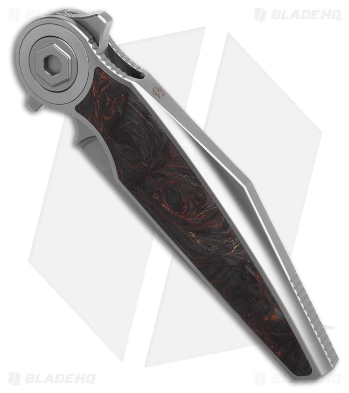 Rike Knife Viper 3 Flipper Frame Lock Ti W/Black/Orange CF Inlay (3.75" BB)