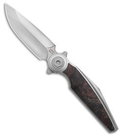 Rike Knife Viper 3 Flipper Frame Lock Ti W/Black/Orange CF Inlay (3.75" BB)