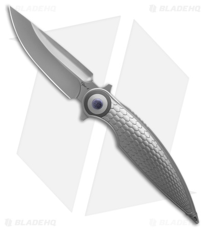 Rike Knife Viper 4 Flipper Frame Lock Titanium  Fish Scale  (3.75" BB)
