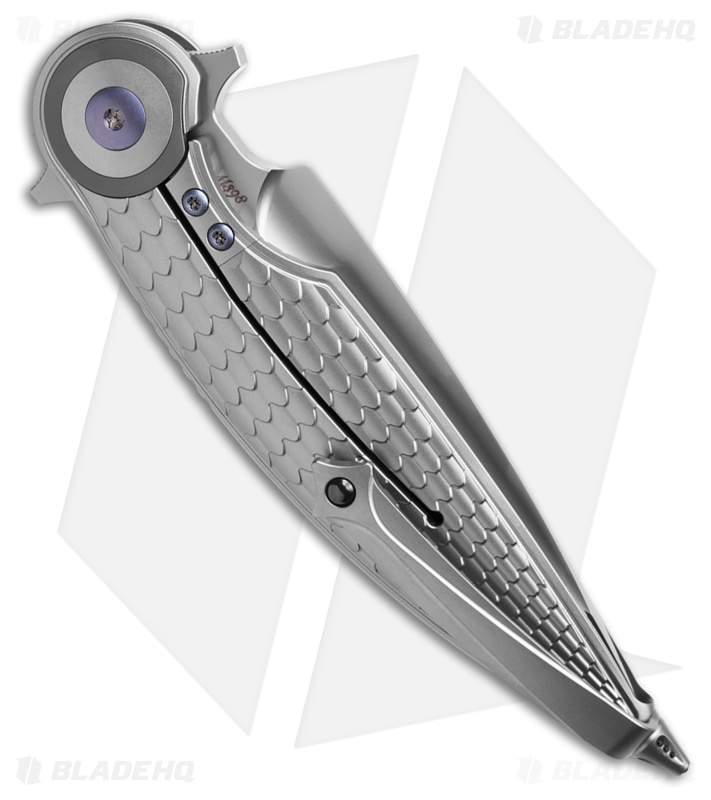 Rike Knife Viper 4 Flipper Frame Lock Titanium  Fish Scale  (3.75" BB)