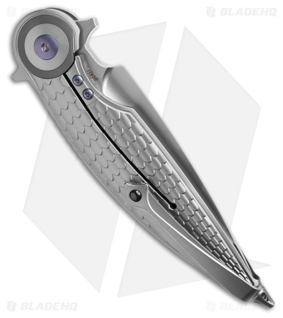 Rike Knife Viper 4 Flipper Frame Lock Titanium  Fish Scale  (3.75" BB)