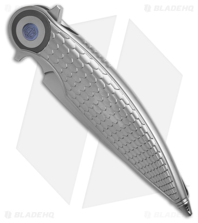 Rike Knife Viper 4 Flipper Frame Lock Titanium  Fish Scale  (3.75" BB)