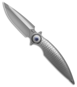 Rike Knife Viper 4 Flipper Frame Lock Titanium  Fish Scale  (3.75" BB)