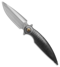 Rike Knife Viper 4 Flipper Frame Lock Titanium  Fish Scale  (3.75" BB)