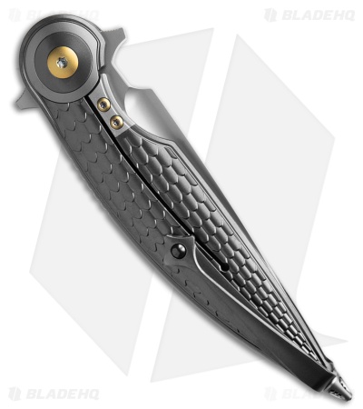 Rike Knife Viper 4 Flipper Frame Lock Titanium  Fish Scale  (3.75" BB)