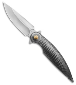 Rike Knife Viper 4 Flipper Frame Lock Titanium  Fish Scale  (3.75" BB)