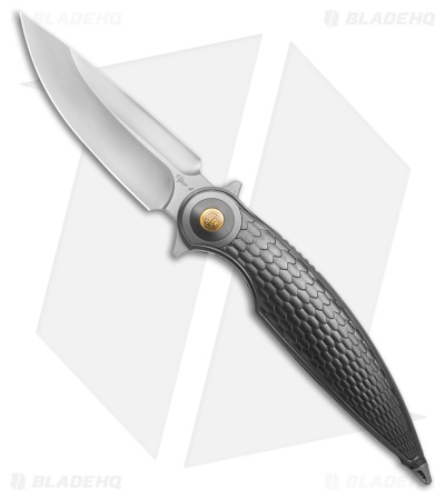 Rike Knife Viper 4 Flipper Frame Lock Titanium  Fish Scale  (3.75" BB)