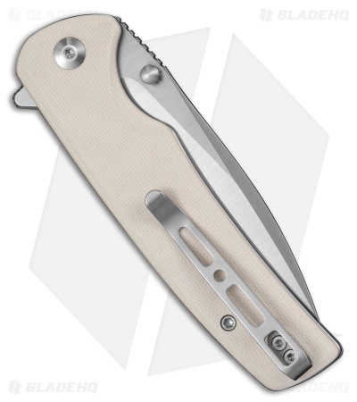 SENCUT Sachse Button Lock Knife Ivory G-10 (3.5" Satin)