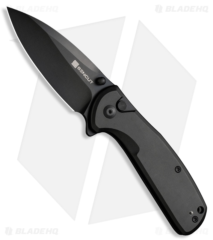 SENCUT ArcBlast Flipper Button Lock Knife Black Aluminum (2.9" Black) S22043B-1