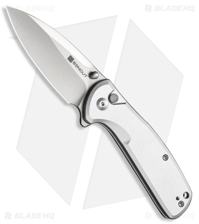 SENCUT ArcBlast Flipper Button Lock Knife Silver Aluminum (2.9" Satin) S22043B-2