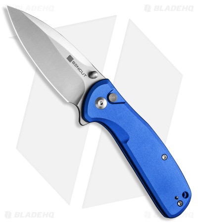 SENCUT ArcBlast Flipper Button Lock Knife Blue Aluminum (2.9" Satin) S22043B-3