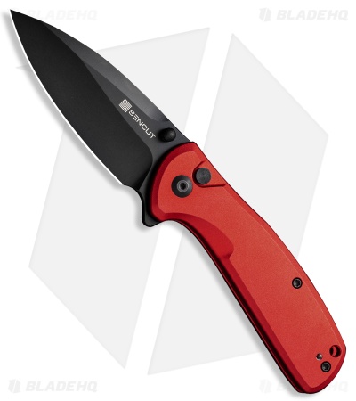 SENCUT ArcBlast Flipper Button Lock Knife Red Aluminum (2.9" Black) S22043B-4