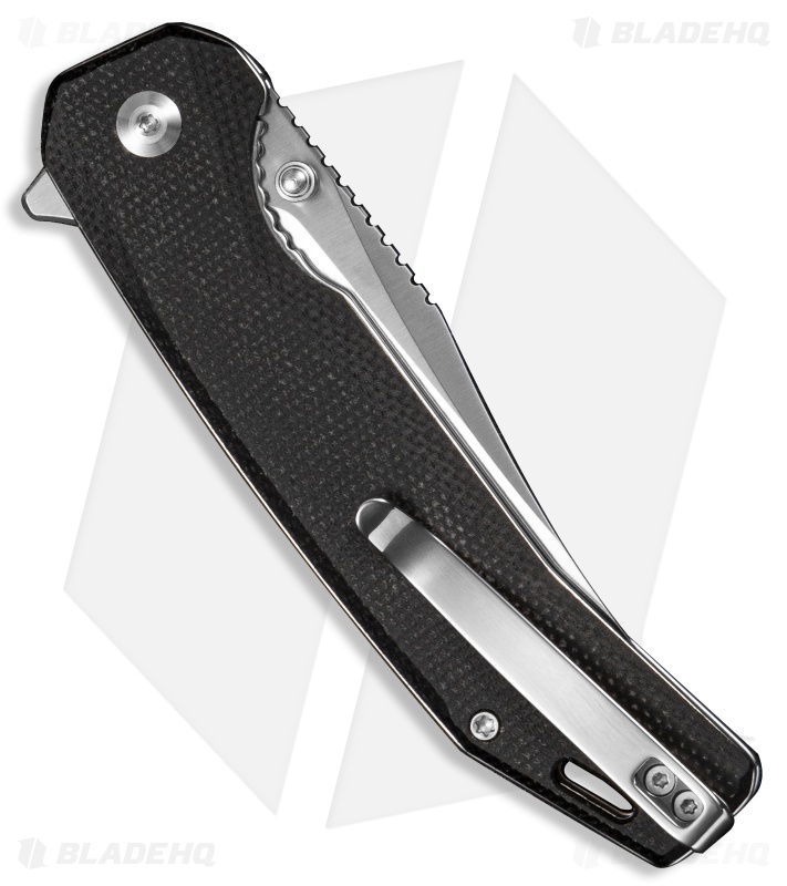 SENCUT Vornix Liner Lock Knife Black Canvas Micarta (3.7" Satin 9Cr18MoV)