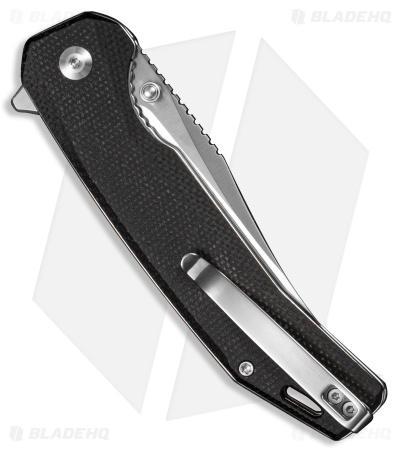 SENCUT Vornix Liner Lock Knife Black Canvas Micarta (3.7" Satin 9Cr18MoV)