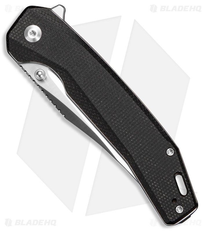 SENCUT Vornix Liner Lock Knife Black Canvas Micarta (3.7" Satin 9Cr18MoV)