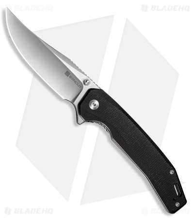 SENCUT Vornix Liner Lock Knife Black Canvas Micarta (3.7" Satin 9Cr18MoV)