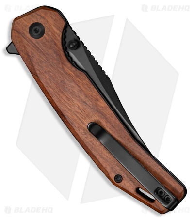 SENCUT Vornix Liner Lock Knife Guibourtia Wood (3.7" Black 9Cr18MoV)