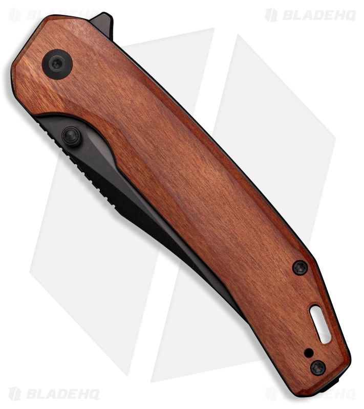 SENCUT Vornix Liner Lock Knife Guibourtia Wood (3.7" Black 9Cr18MoV)
